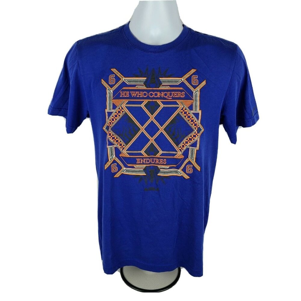 Nike Dri Fit T-Shirt Mens Size Small Conquers Endure Blue Short Sleeve Tee